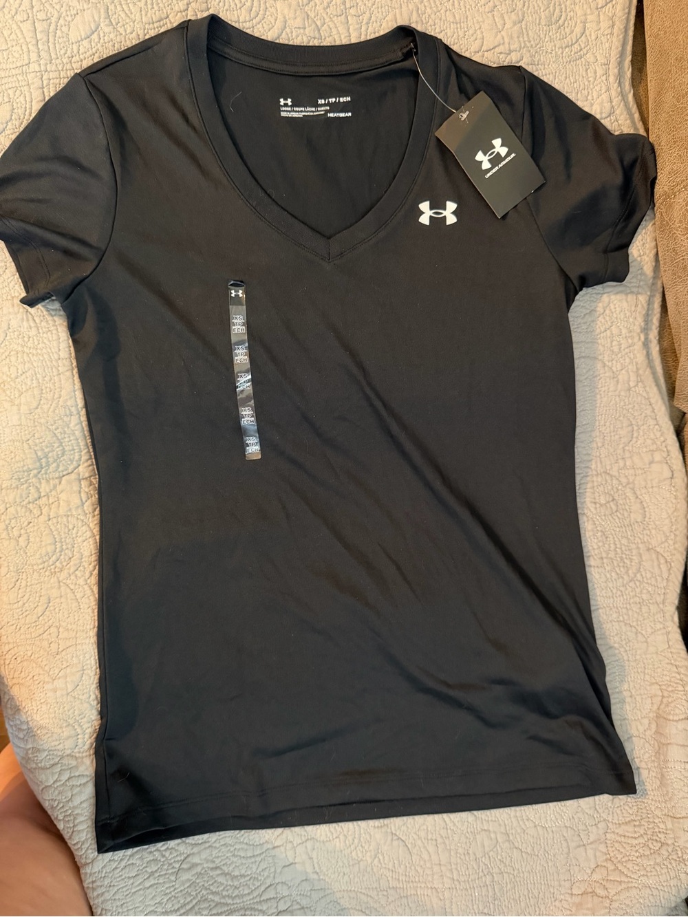 Under Armour Black V-Neck Short Sleeve Performance Tee